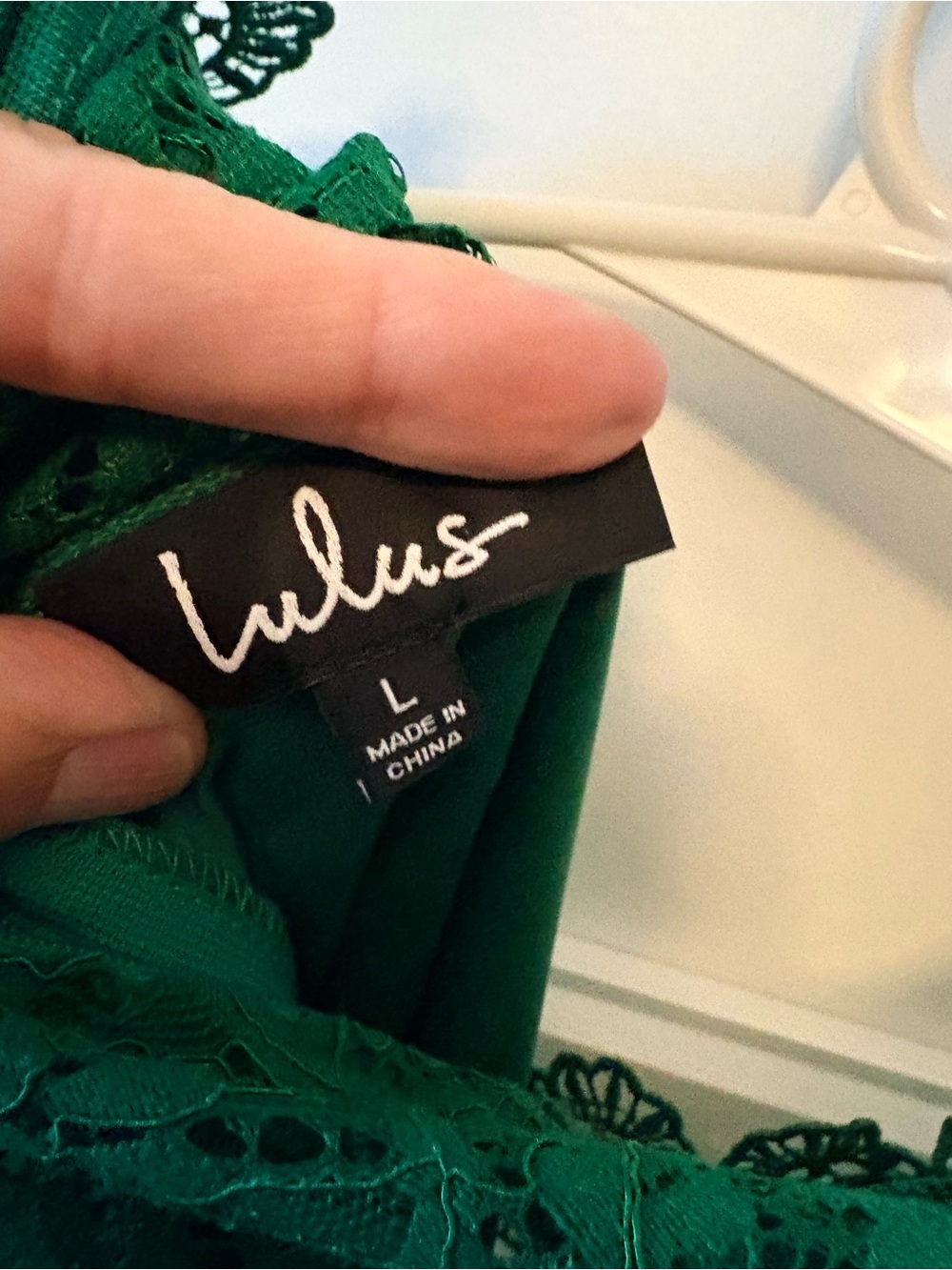 🟢 LULUS REMARKABLE GREEN SHEER LACE SHORT SLEEVE MINI DRESS - SIZE LARGE - NEW 🟢 - Picture 9 of 10